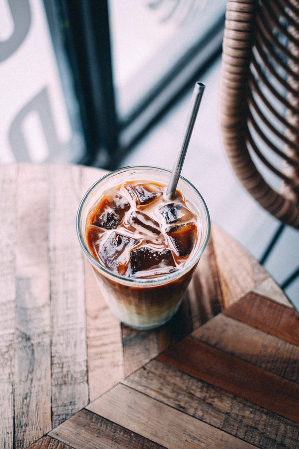 Iced Coffee with straw